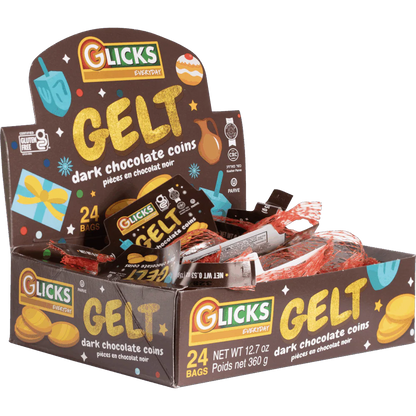 Glick's Chocolate coin box - Available in Milk or Pareve