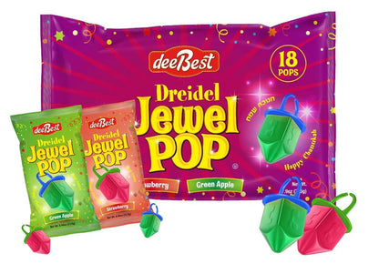 Dreidel Jewel Pop Lollipop Rings - 18 Pack