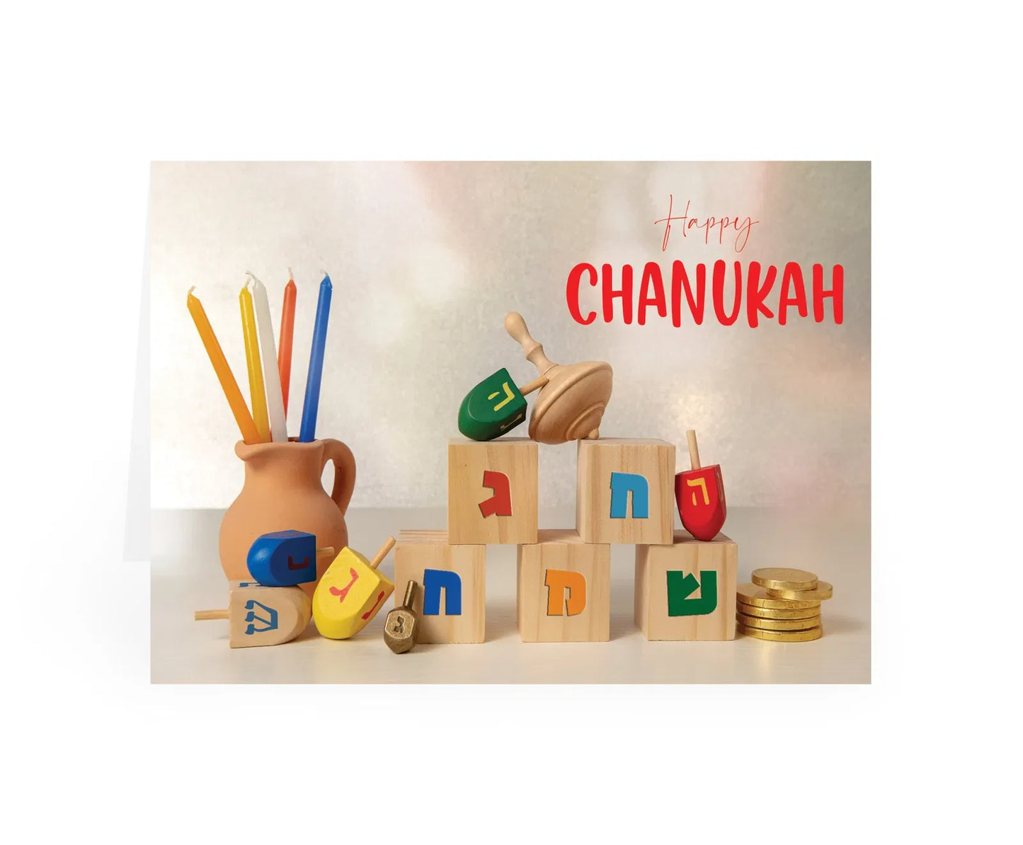Chanukah Pack of 5 Foiled & Glittered Cards - Available in 17 Designs