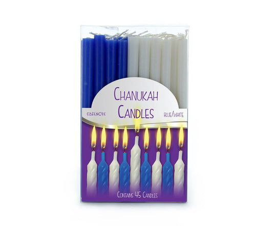 Blue & White Chanukah Candles – 44 Pack | Traditional Menorah Candles with 1-Hour Burn Time