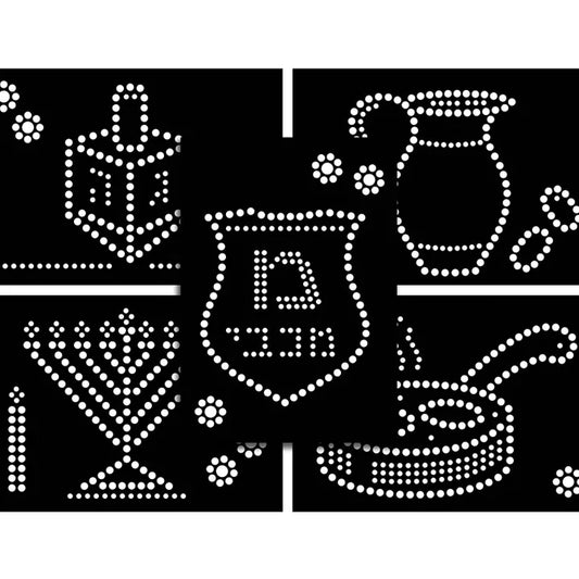 Chanukah Dotty Sticker Art - Jewish Depot
