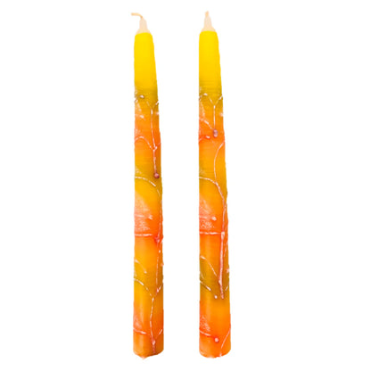 Handcrafted Color Dipped Candles From Israel – 10” Tall, Available in 3 Colors, Perfect for Shabbos & Gifts - Jewish Depot