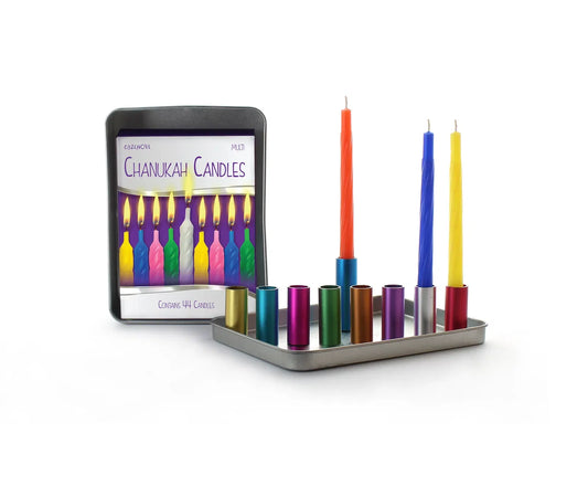 Magnetic Travel Menorah Gift Set – Portable Chanukah Menorah with Candles & Blessings