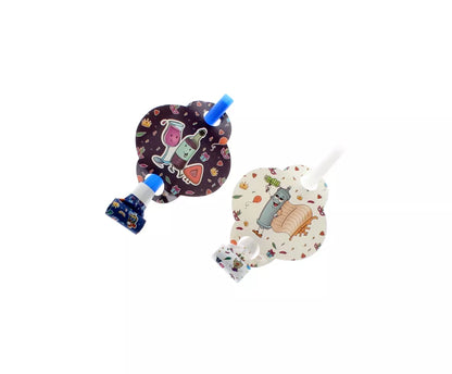 Pack of 6 Party Blowers – 2 Designs (3 of Each)