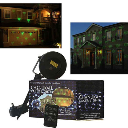 Hanukkah Laser Light Projector – Dreidels & Menorah Green Laser Outdoor Display with Remote Control
