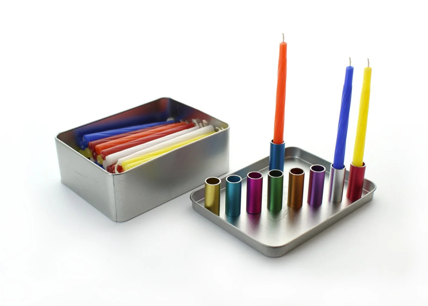 Magnetic Travel Menorah Gift Set – Portable Chanukah Menorah with Candles & Blessings